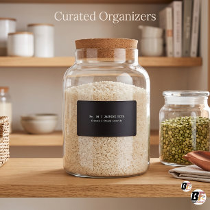 Modern Minimalist Black Typewriter Pantry Label