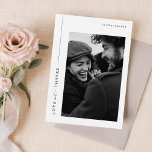Modern Minimalist Black Typography Photo Wedding Thank You Card<br><div class="desc">Express your gratitude with our Modern Minimalist Black Typography Photo Wedding Thank You Card. These elegant cards feature a minimalist,  ultra modern design with a couples photo. Click the edit button to personalize this design to fit your needs.</div>