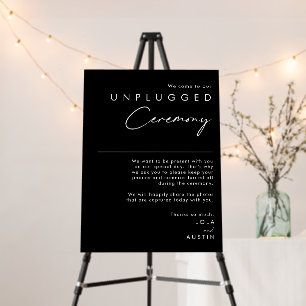 Modern Minimalist Black Unplugged Ceremony Foam Board
