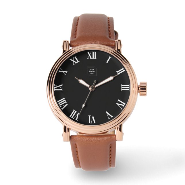 Modern Minimalist Black Watch Logo Promo Design (Front)