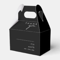 Modern Minimalist | Black Wedding Favor Box