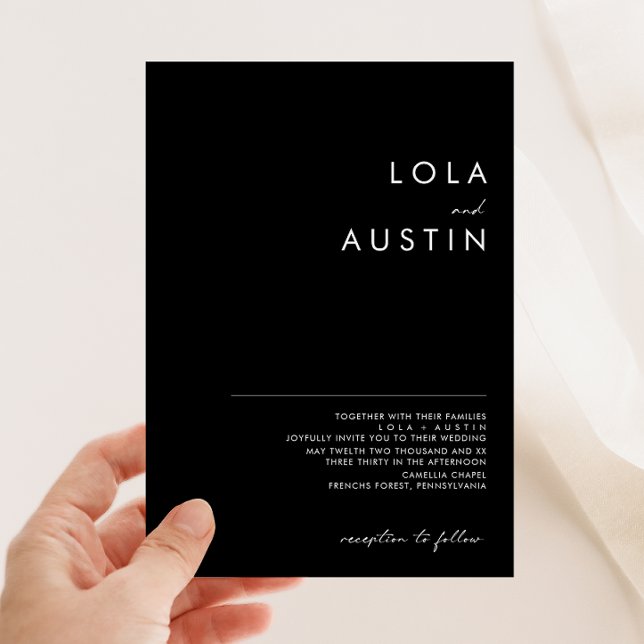 Modern Minimalist | Black Wedding Invitation (Creator Uploaded)
