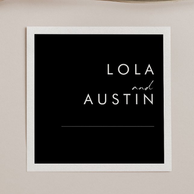 Modern Minimalist | Black Wedding Napkins (Creator Uploaded)