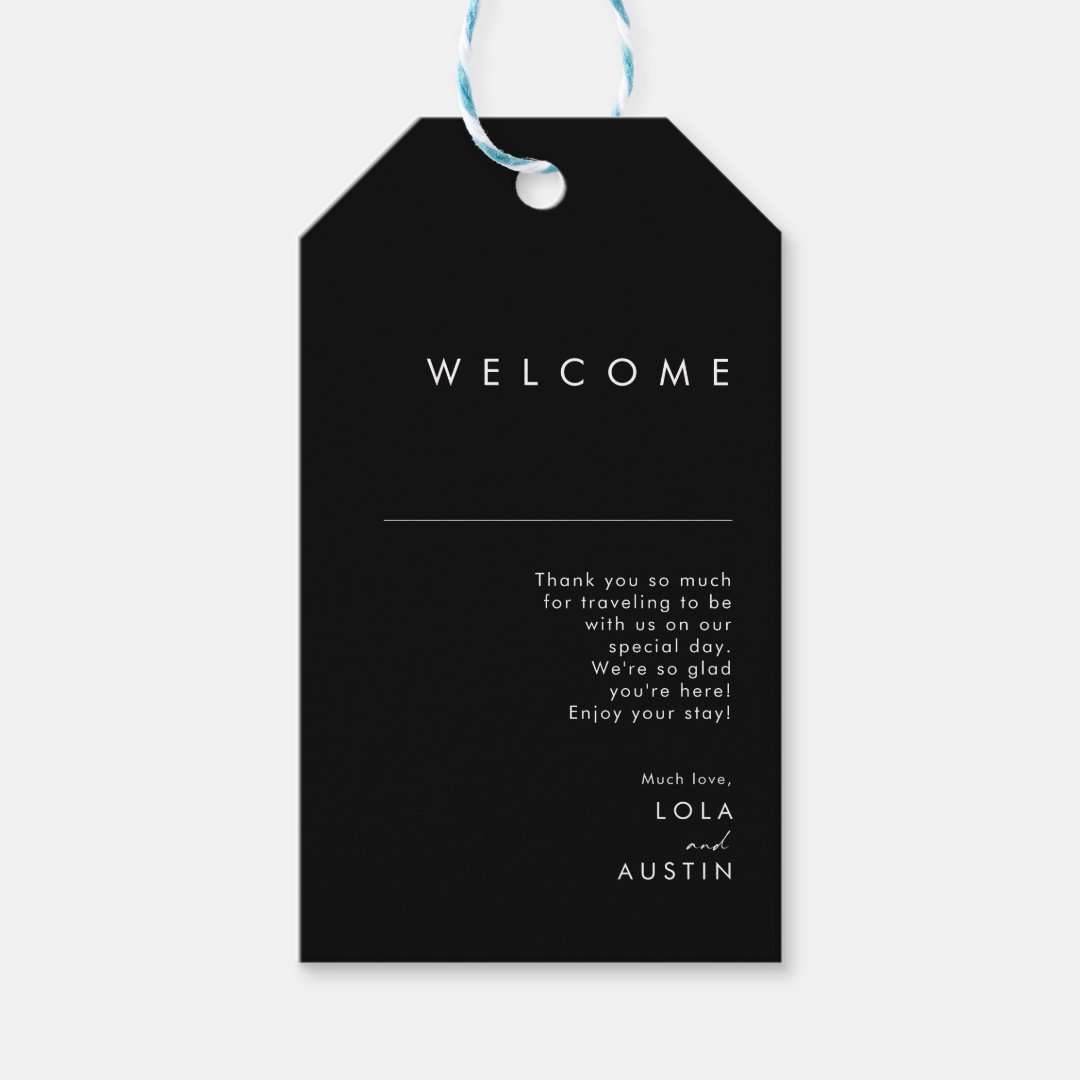 Modern Minimalist Black Wedding Gift Tags Zazzle