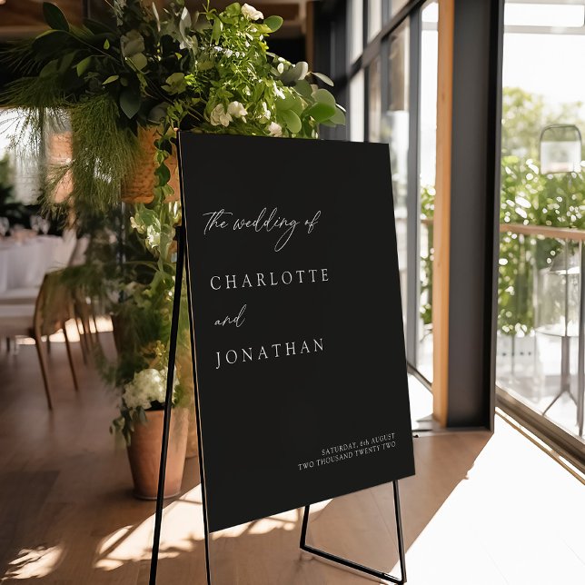 Modern Minimalist Black Wedding Welcome Sign (Creator Uploaded)
