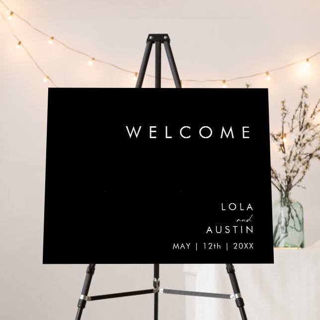 Modern Minimalist | Black Welcome Foam Board (In Situ (Stand))