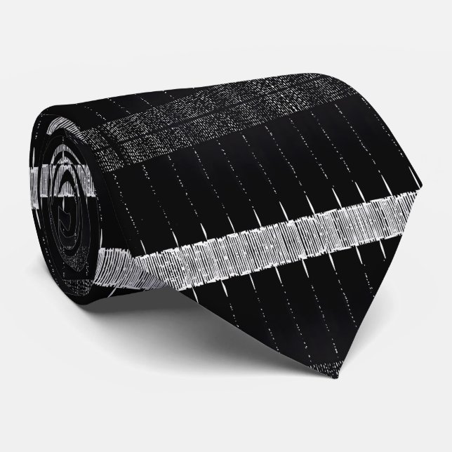 Modern Minimalist Black & White Barcode Stripe  Neck Tie (Rolled)