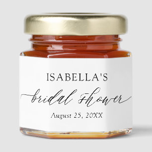 Modern Minimalist Black & White Bridal Shower Honey Jar Favors
