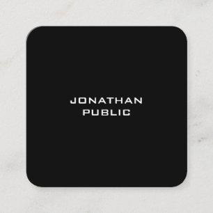 Modern Minimalist Black White Chic Simple Template Square Business Card