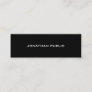 Modern Minimalist Black White Elegant Simple Plain Mini Business Card