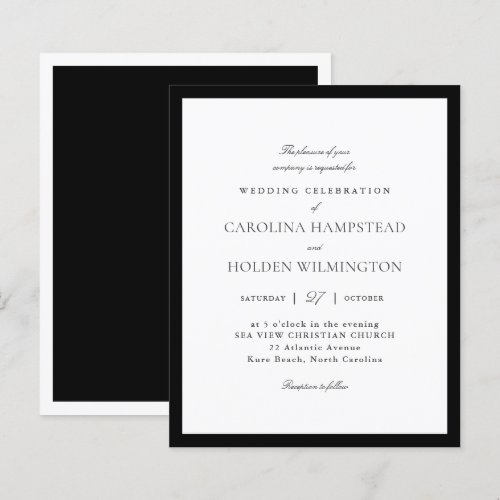 Modern Minimalist Black & White Elegant Wedding