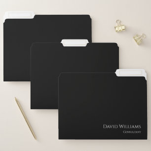Modern Minimalist Black White  File Folder