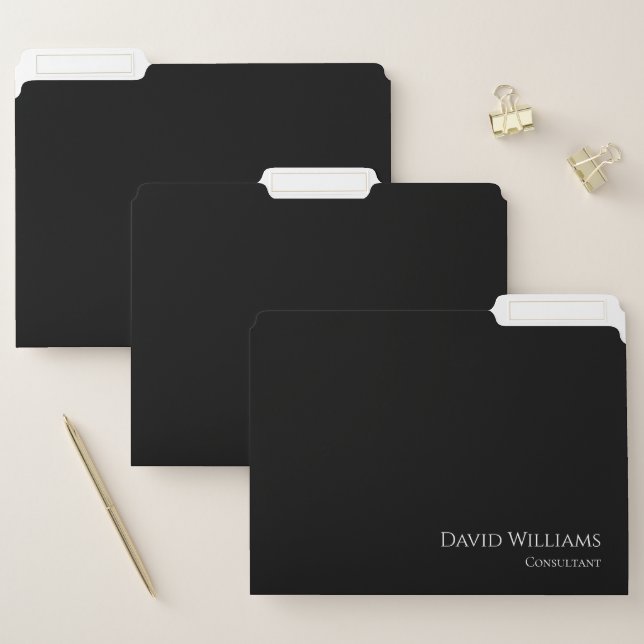 Modern Minimalist Black White  File Folder (Set)