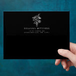 Modern Minimalist Black White Floral Wedding Envelope<br><div class="desc">Modern Minimalist Black White Floral Wedding Envelope.</div>