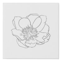 Modern Minimalist Black White Flower