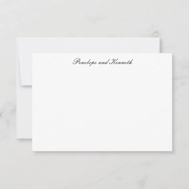 Modern Minimalist Black White Formal Script Thank You Card | Zazzle