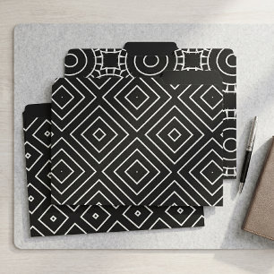 Modern Minimalist Black White Geometric Pattern File Folder
