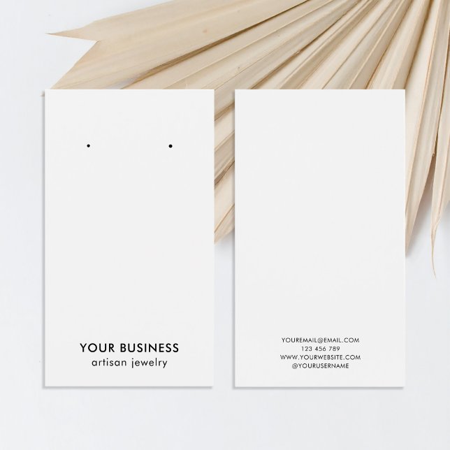 Modern Minimalist Black White Jewelry Display Card (Creator Uploaded)