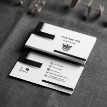 Modern Minimalist Black & White Logo Business Card