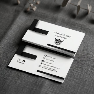 Modern Minimalist Black & White Logo Business Card