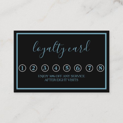 Modern Minimalist Black  White Loyalty Card