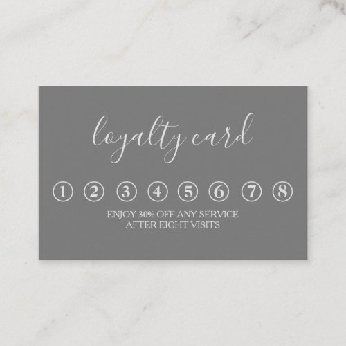 Modern Minimalist Black  White Loyalty Card