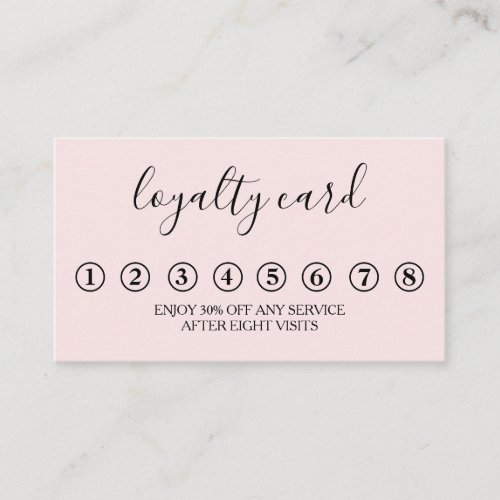 Modern Minimalist Black  White Loyalty Card