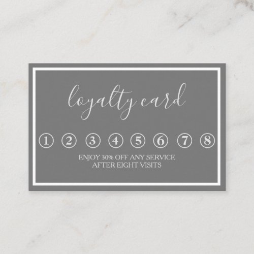 Modern Minimalist Black  White Loyalty Card