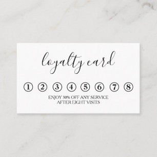 Modern Minimalist Black & White Loyalty Card