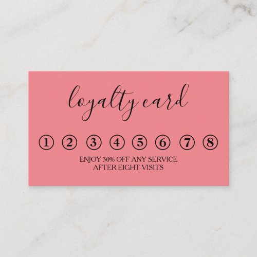 Modern Minimalist Black  White Loyalty Card