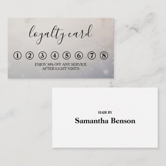 Modern Minimalist Black & White Loyalty Card (Front/Back)