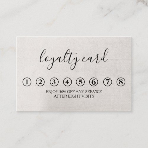 Modern Minimalist Black  White Loyalty Card