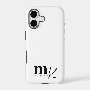 Modern Minimalist Black White Monogram iPhone 17 Case