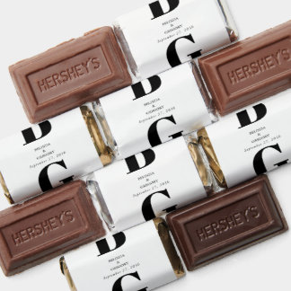 Modern Minimalist Black & White Monogram Wedding   Hershey's Miniatures