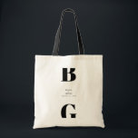 Modern Minimalist Black & White Monogram Wedding Tote Bag<br><div class="desc">A modern black and white minimalist monogram design. A unique design that uses contemporary elements and typography. A simple monogrammed black and white elegant design. A stylish modern wedding tote bag design with contemporary elements. Matching wedding invitations and other stationery items are also available.</div>