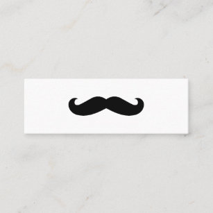 Modern Minimalist Black & White Mustache Mini Business Card