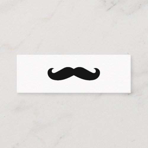 Modern Minimalist Black  White Mustache Mini Business Card