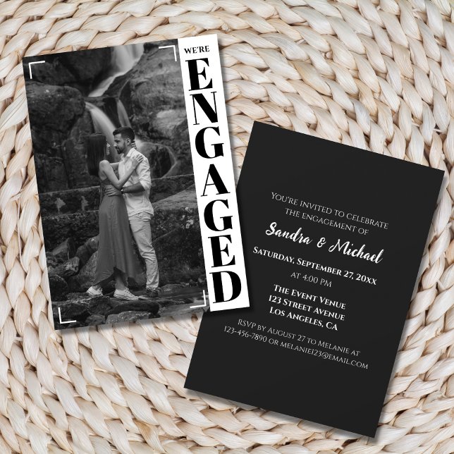 Modern Minimalist Black & White Photo  Invitation (Creator Uploaded)