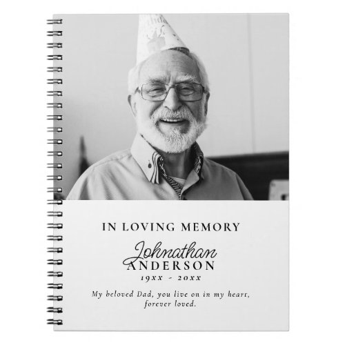 Modern Minimalist Black  White Photo Notebook