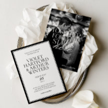 Modern Minimalist Black & White Photo Wedding