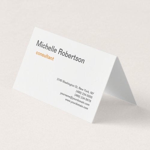 Modern Minimalist Black White Plain Business Card
