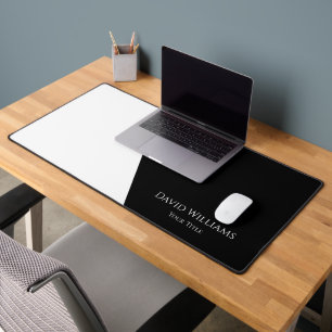 Modern Minimalist Black White Professional Custom Desk Mat