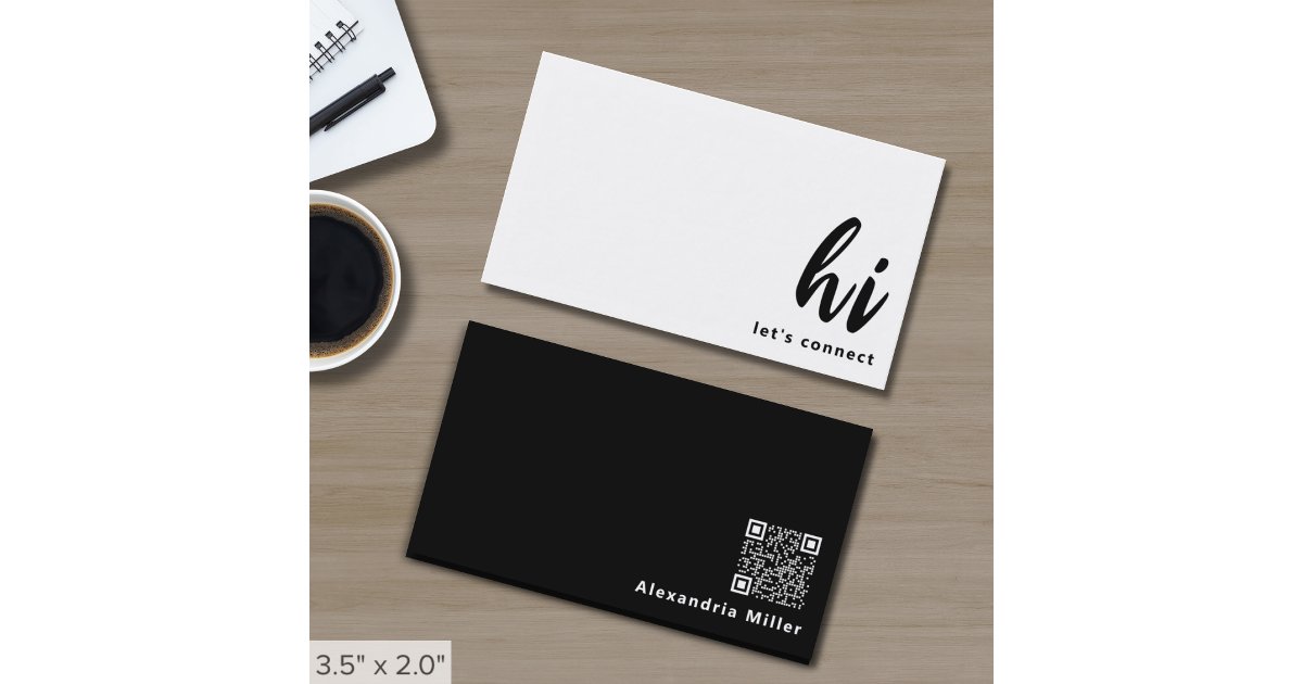 Modern Minimalist Black White QR Code Networking Business Card | Zazzle - Network Business For Effortless Minimalist Dese