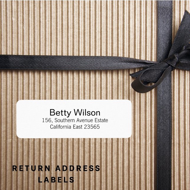 Modern minimalist Black white Return Address Label (Creator Uploaded)