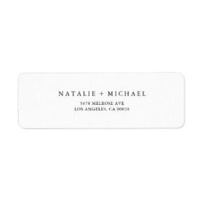Modern Minimalist Black & White Return Address Label