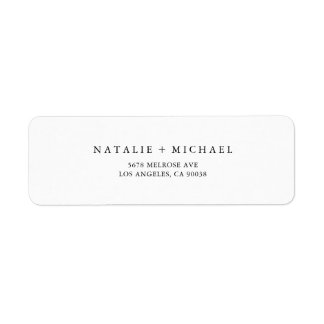 Modern Minimalist Black & White Return Address Label