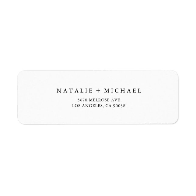 Modern Minimalist Black & White Return Address Label (Front)
