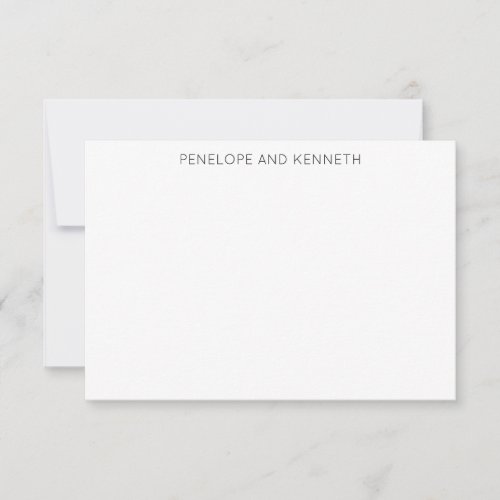 Modern Minimalist Black White Simple Typography Thank You Card