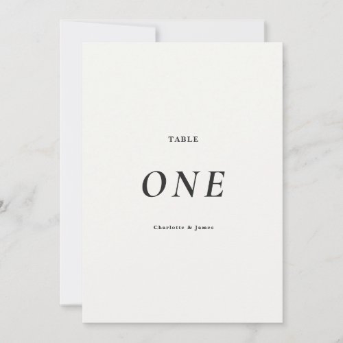 Modern Minimalist Black & White Table Number