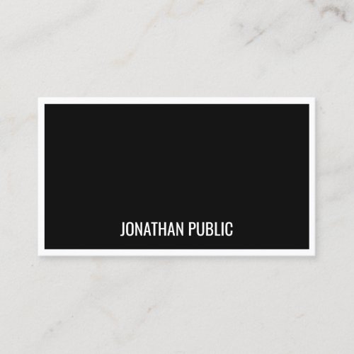 Modern Minimalist Black White Template Simple Business Card